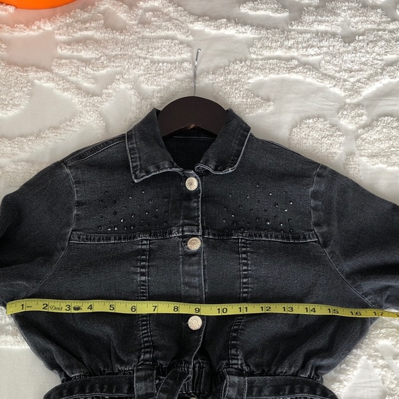 Girls Black Denim Jacket - Picture 5 of 9